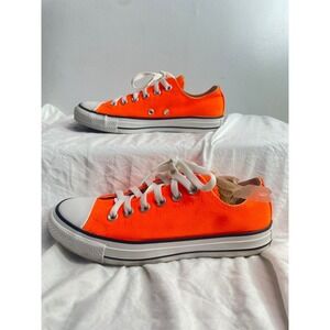 Converse Chuck Taylor All Star Low Top Neon Orange Canvas Sneakers Shoes